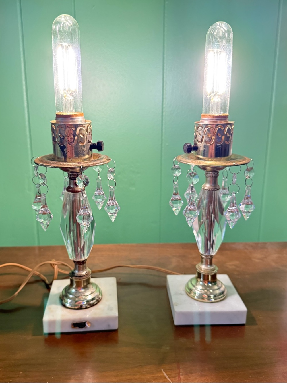 set of vintage Hollywood Regency table lamps